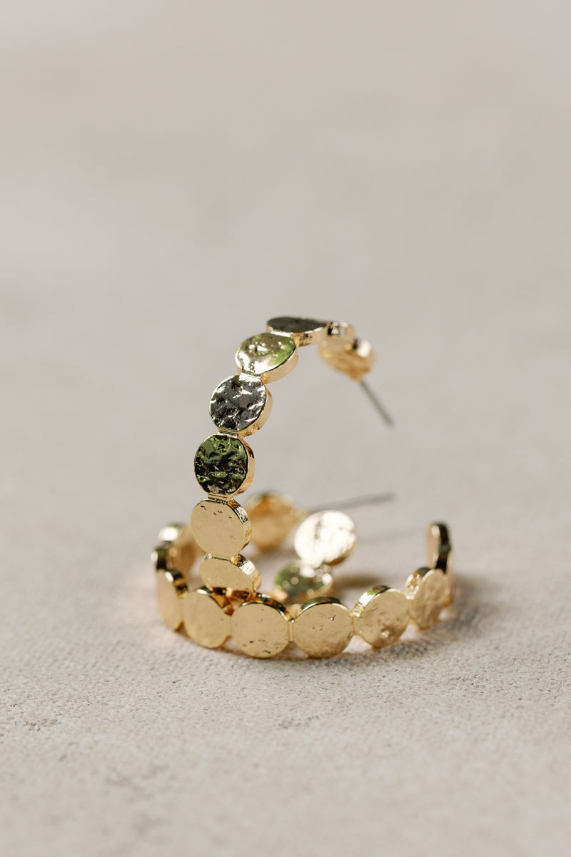 1 Inch Hammered Gold Scalloped Hoop Earrings St. Armands Designs of