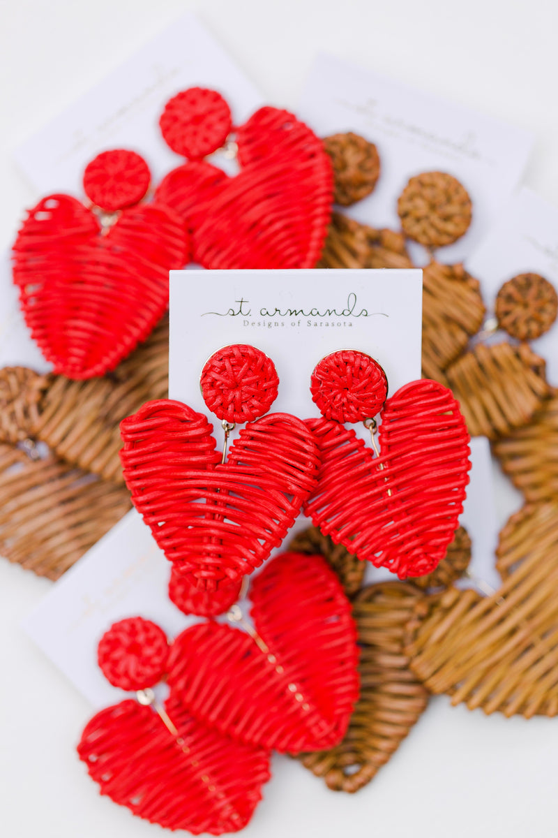 アーネストハーツ　earnest hearts Red Rattan Hearts – St. Armands Designs of Sarasota