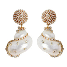 St Armands Designs Diamond Rhinestone Wrapped White Shells 