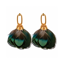 Juniper Fall Feather Tassel Statement Earrings