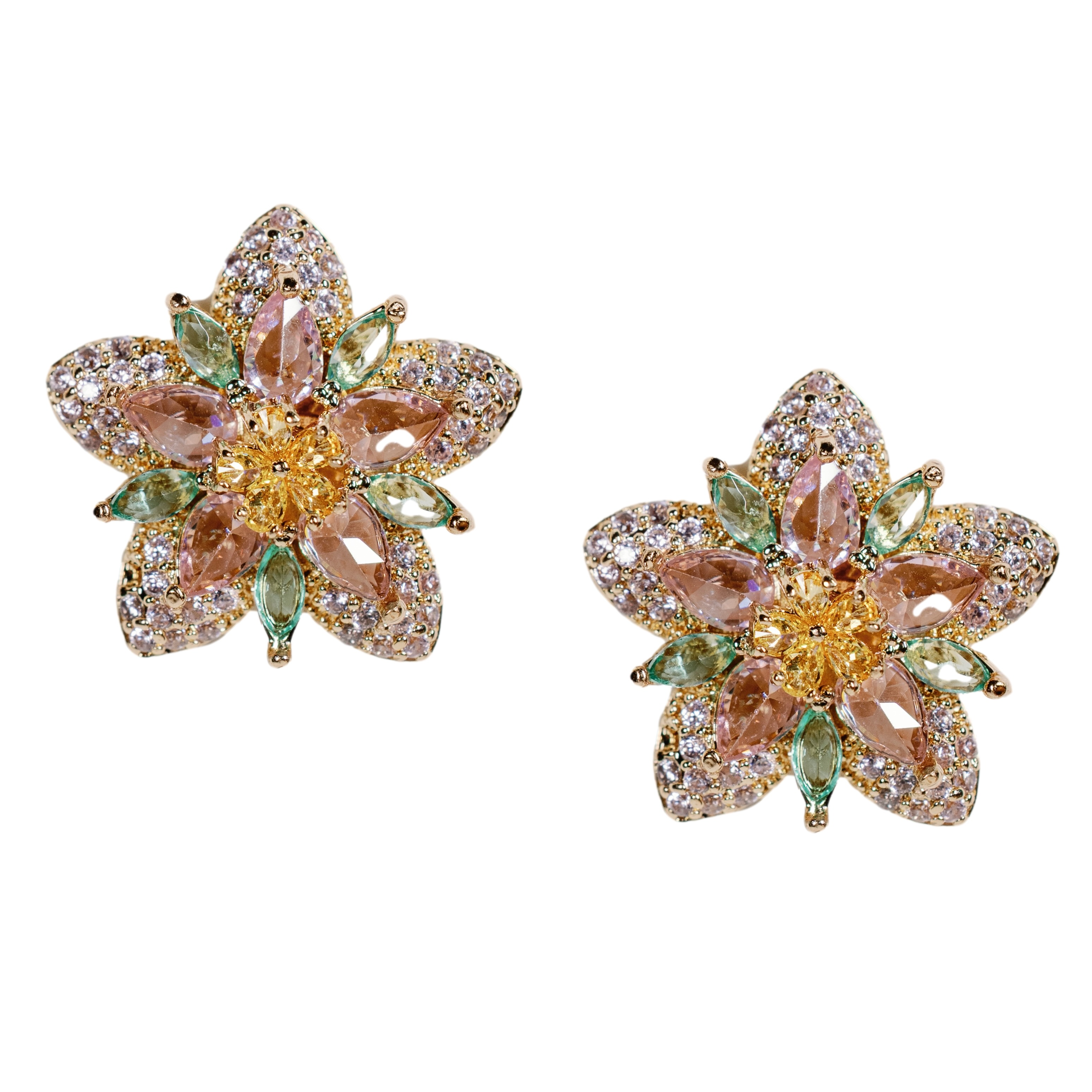Lotus Bloom Crystal Statement Studs
