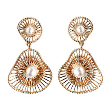 Gold Seaside Pearl Drop Statement Earrings