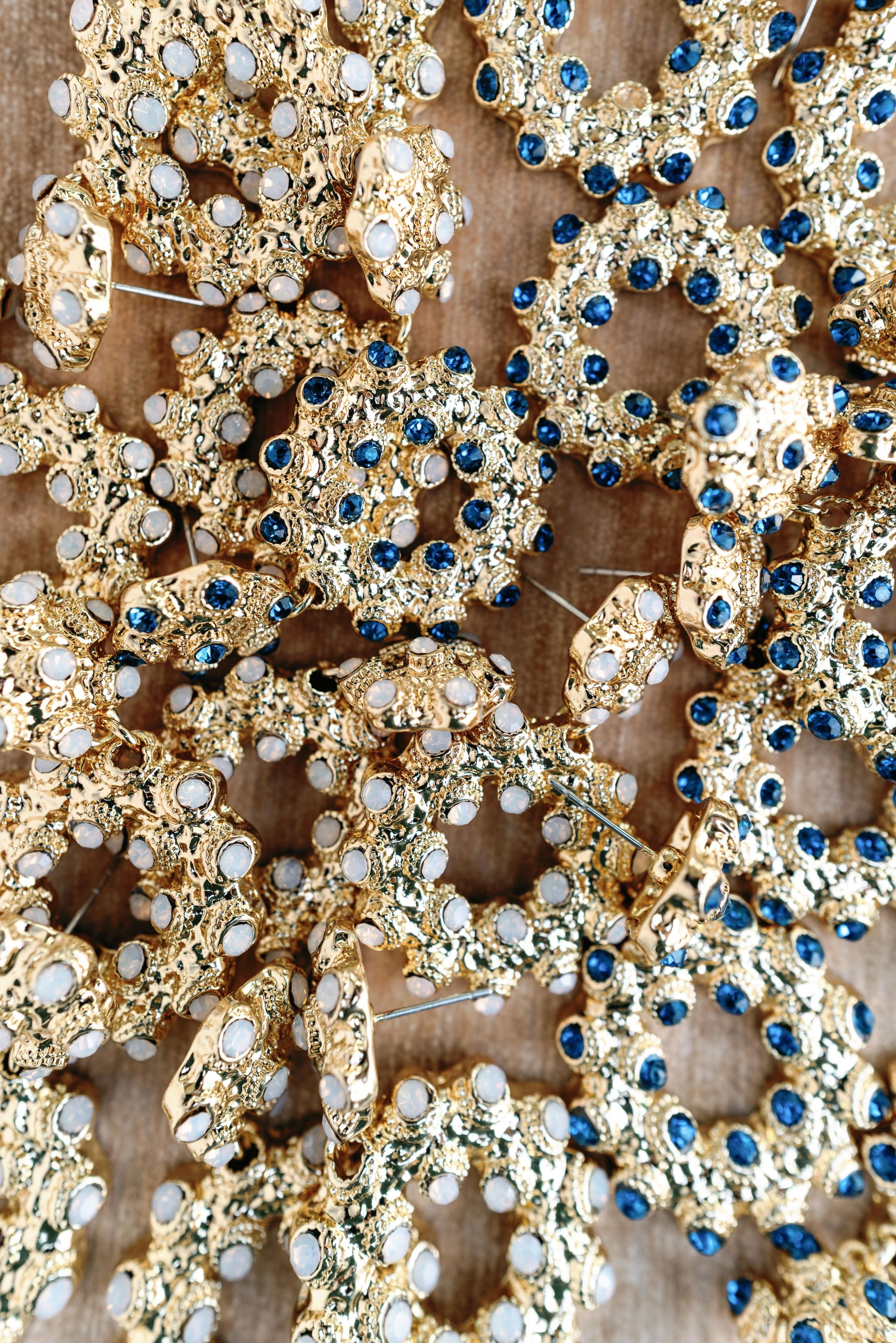 Coastal Crystal Halo Drop Earrings