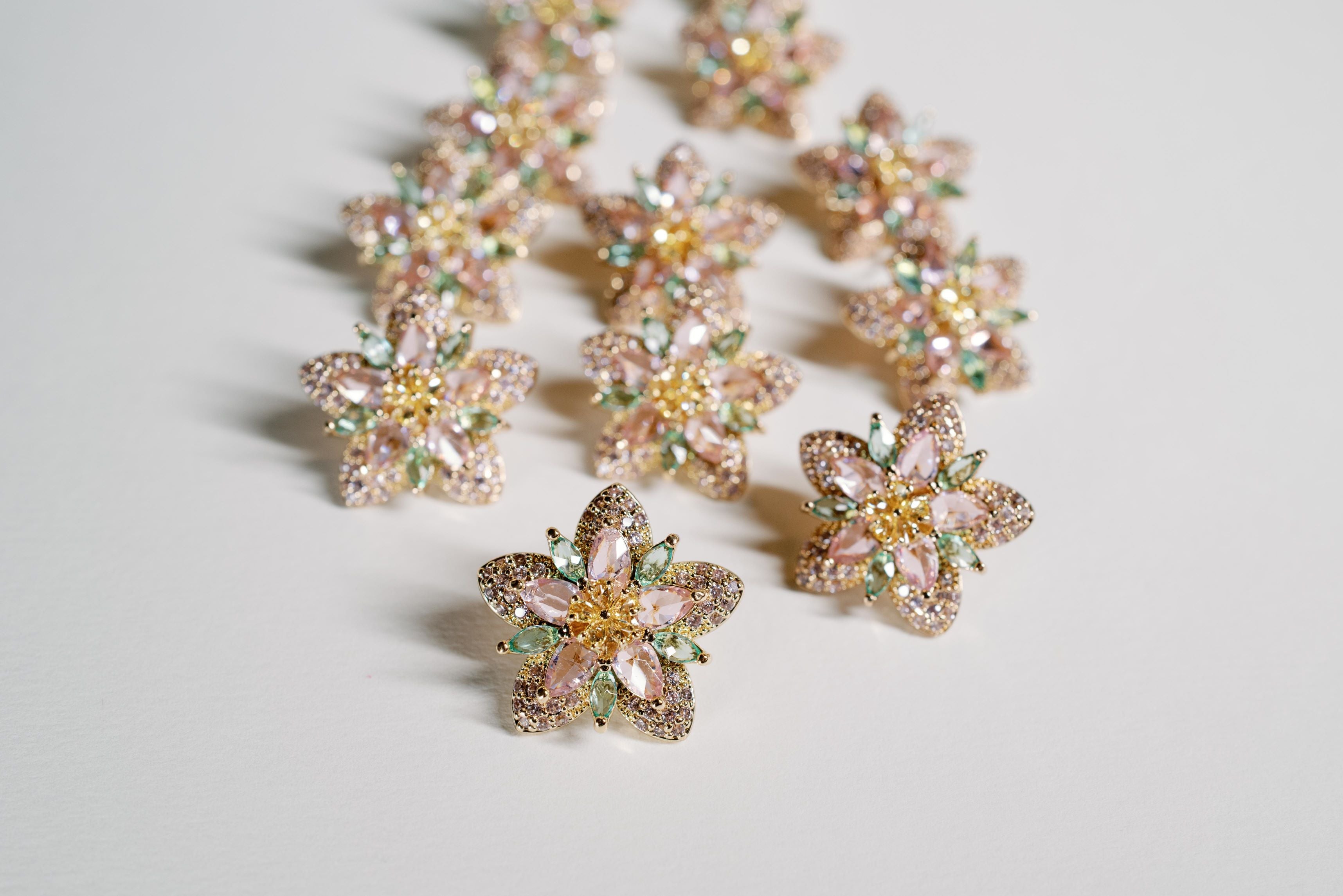 Lotus Bloom Crystal Statement Studs