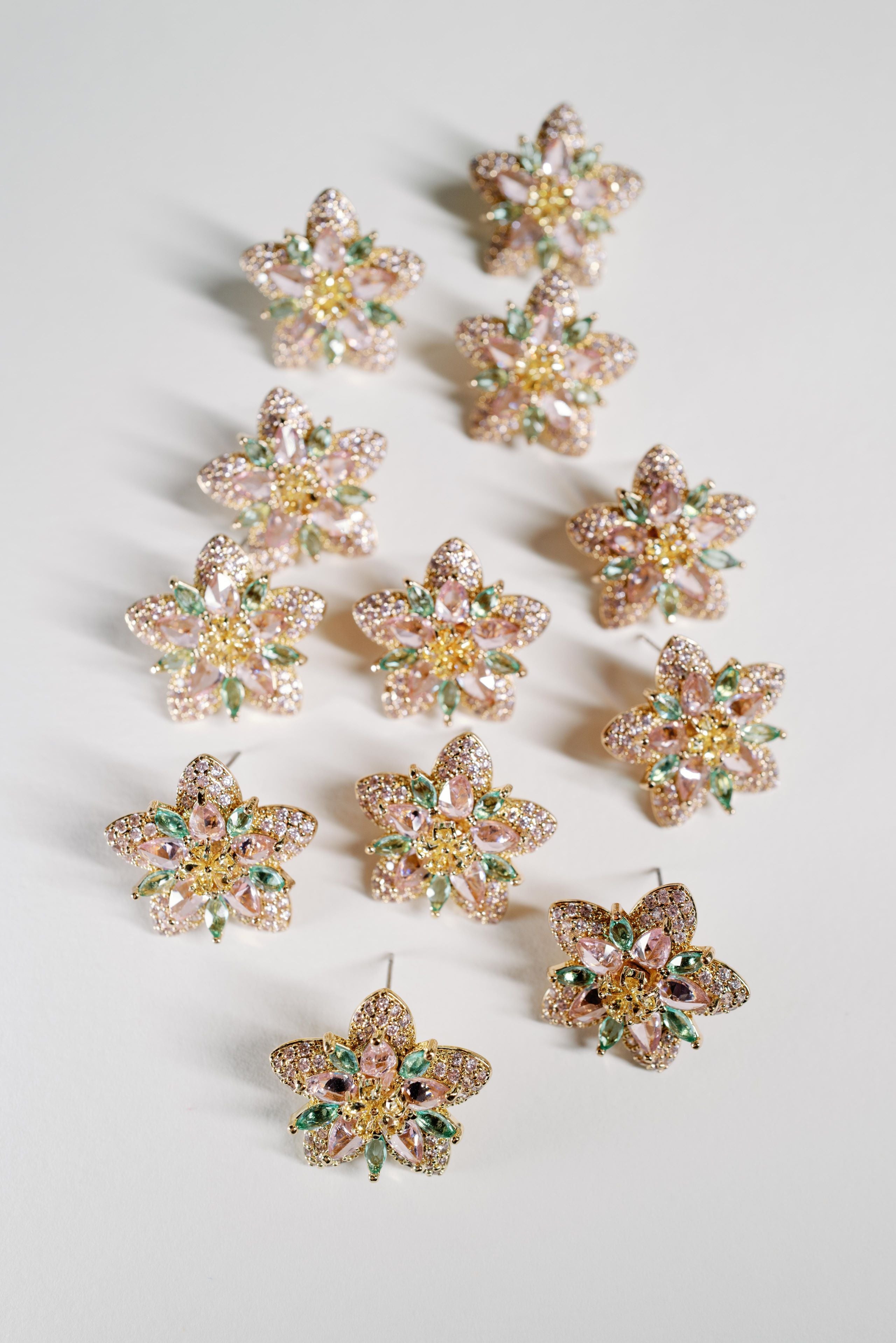 Lotus Bloom Crystal Statement Studs