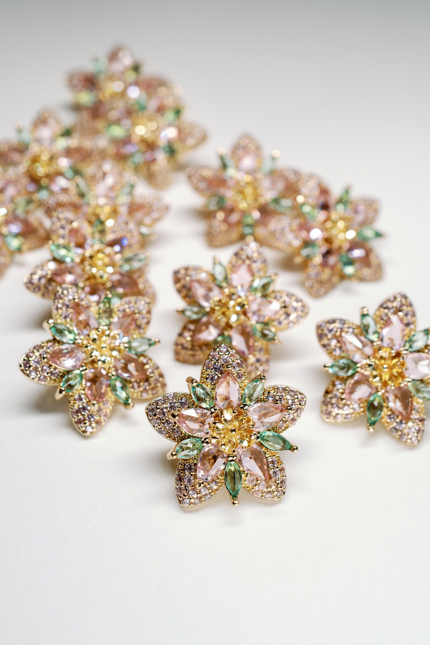 Lotus Bloom Crystal Statement Studs