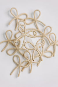 Natural Raffia Wrapped Bow Statement Earrings