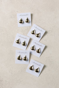 1 Inch Gold Teardrop Statement Stud