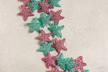 Green Rhinestone Starfish Statement Earrings