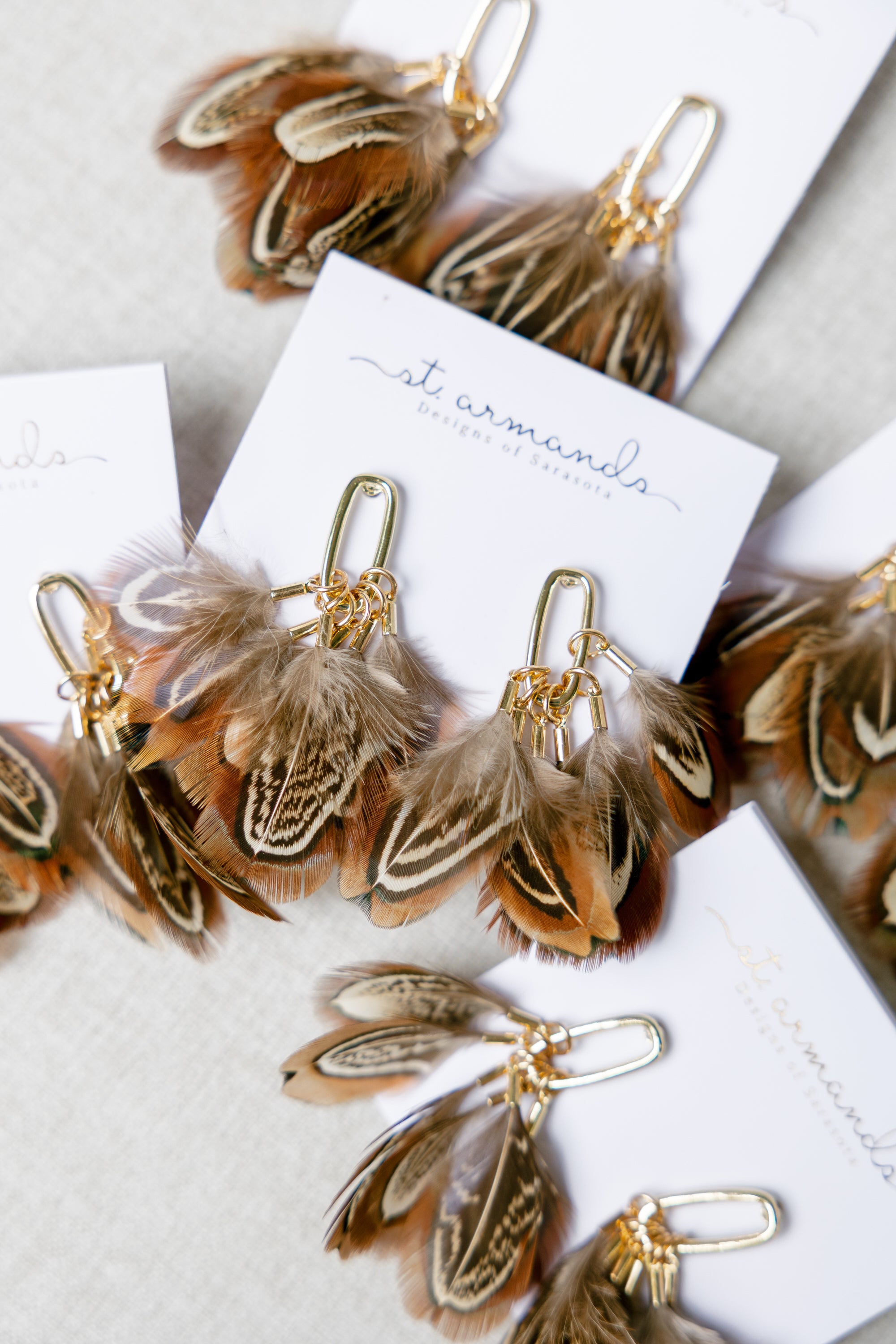 Pre-Order: Chestnut Pheasant Fall Feather Tassel Statement Earrings