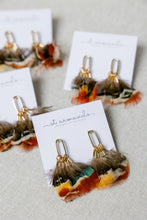 Foxfire Fall Feather Tassel Statement Earrings