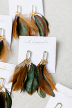 Woodland Fall Feather Tassel Statement Earrings
