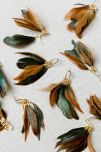 Woodland Fall Feather Tassel Statement Earrings