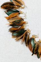 Woodland Fall Feather Tassel Statement Earrings