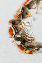 Foxfire Fall Feather Tassel Statement Earrings
