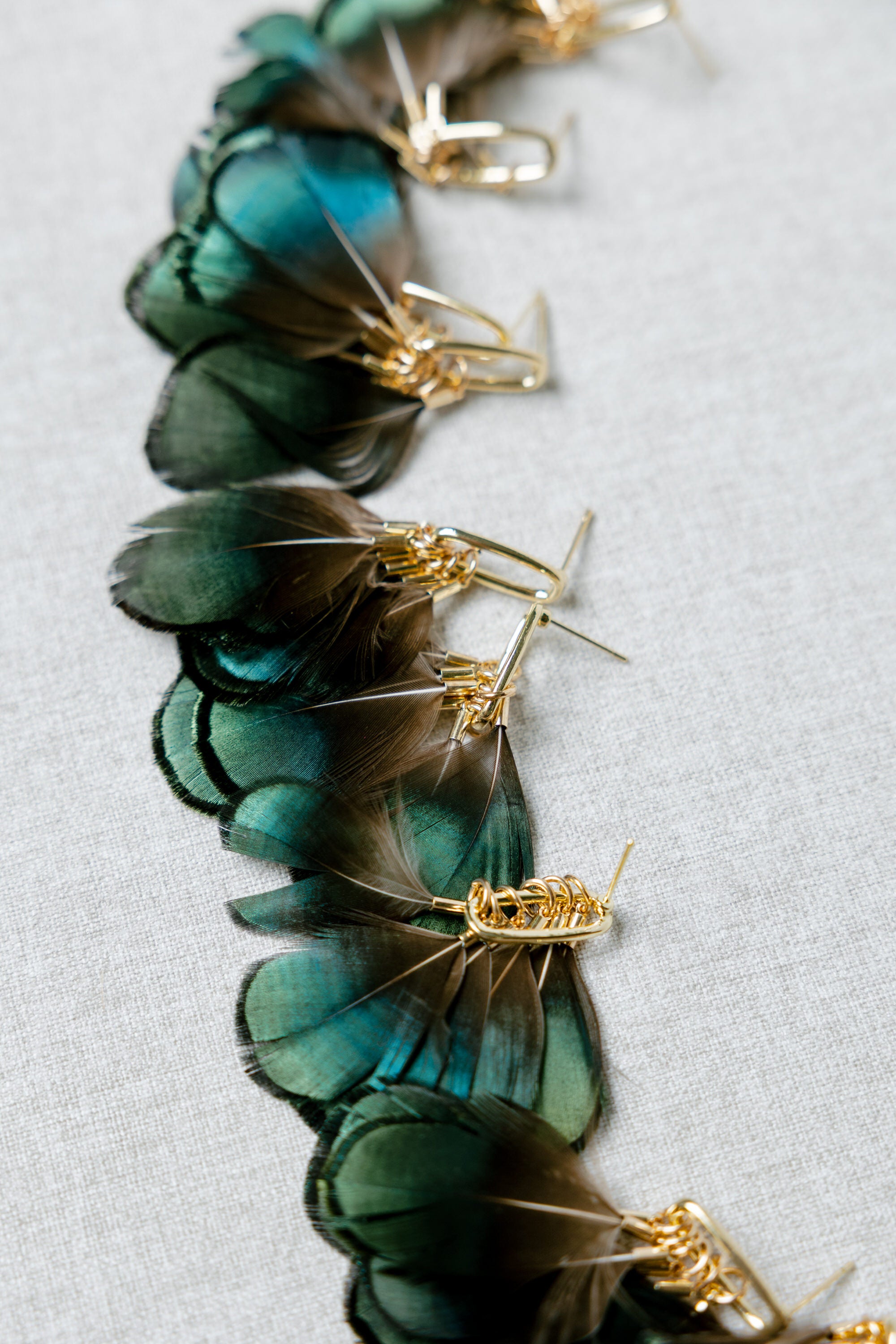 Juniper Fall Feather Tassel Statement Earrings