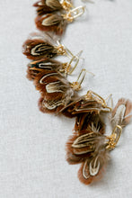 Chestnut Pheasant Fall Feather Tassel Statement Earrings