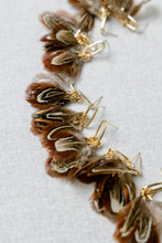Chestnut Pheasant Fall Feather Tassel Statement Earrings