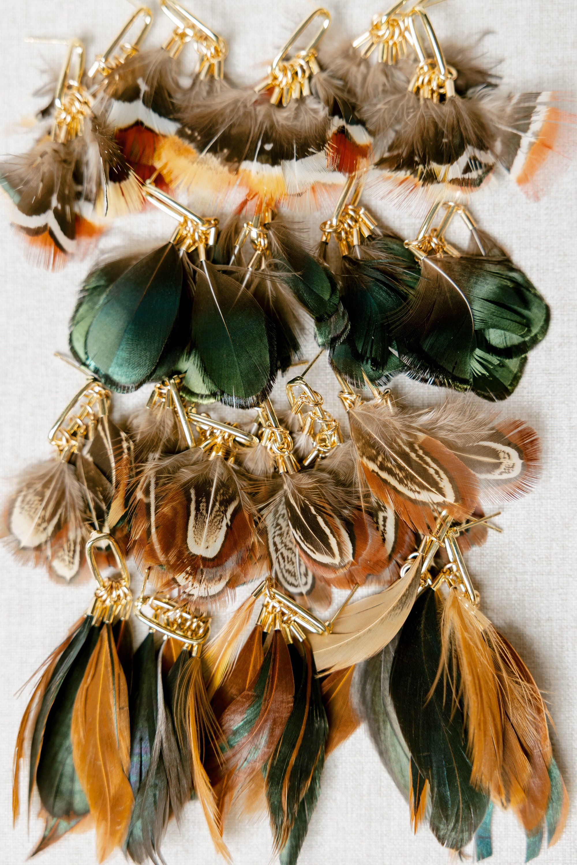 Pre-Order: Chestnut Pheasant Fall Feather Tassel Statement Earrings
