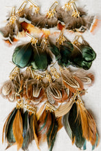 Chestnut Pheasant Fall Feather Tassel Statement Earrings