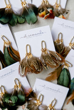 Chestnut Pheasant Fall Feather Tassel Statement Earrings
