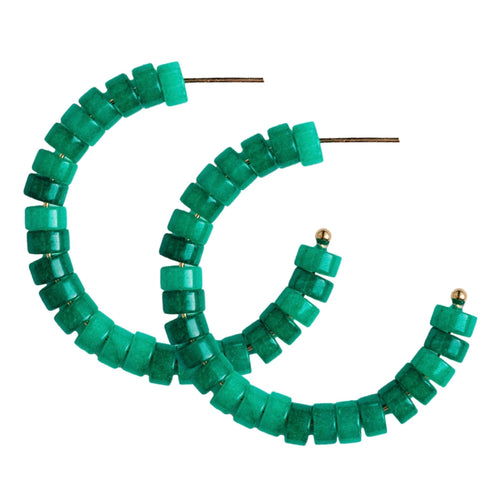 Green Beaded Candy Hoops