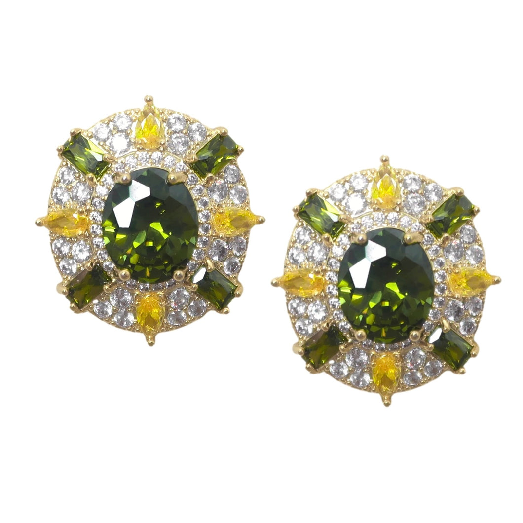 Olive & Canary Oval Luxe Statement Earrings