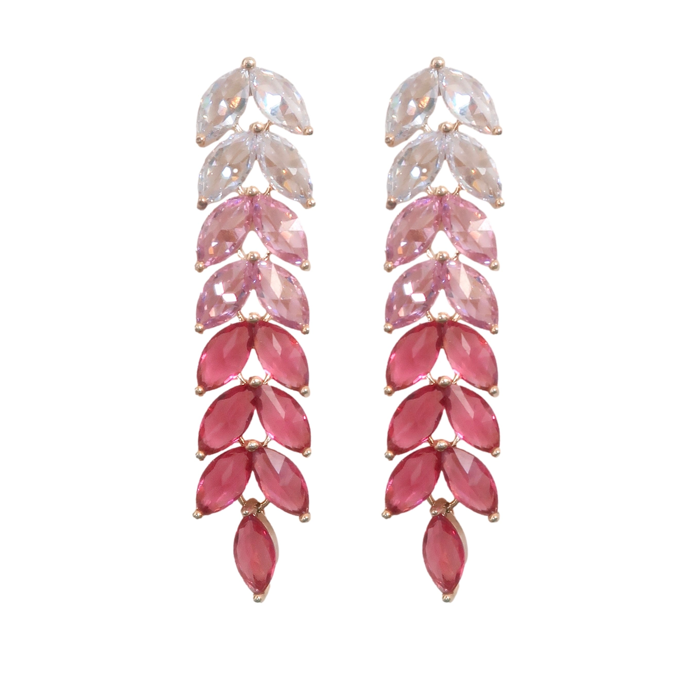 Pink Holiday Ombre Christmas Statement Earrings