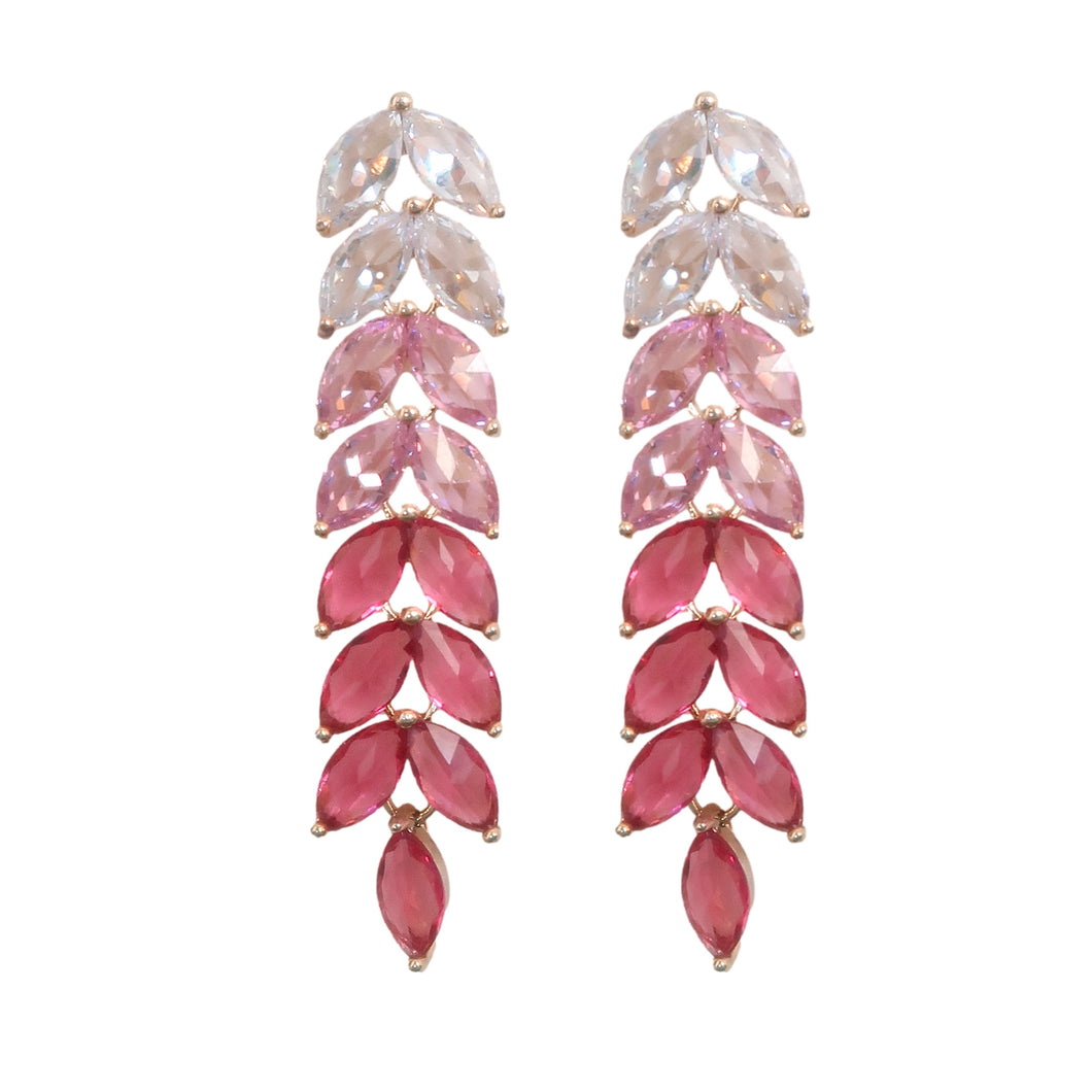 Pink Holiday Ombre Christmas Statement Earrings