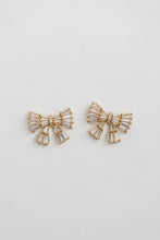 Gold Maxi Sparkler Statement Stud Bow Earrings