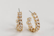 White Diamond Inside-Out Jeweled Hoop Statement Earrings