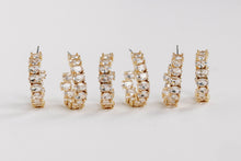 White Diamond Inside-Out Jeweled Hoop Statement Earrings