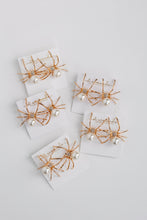 Gold Spooky Spider and Pearl Halloween Statement Earrings