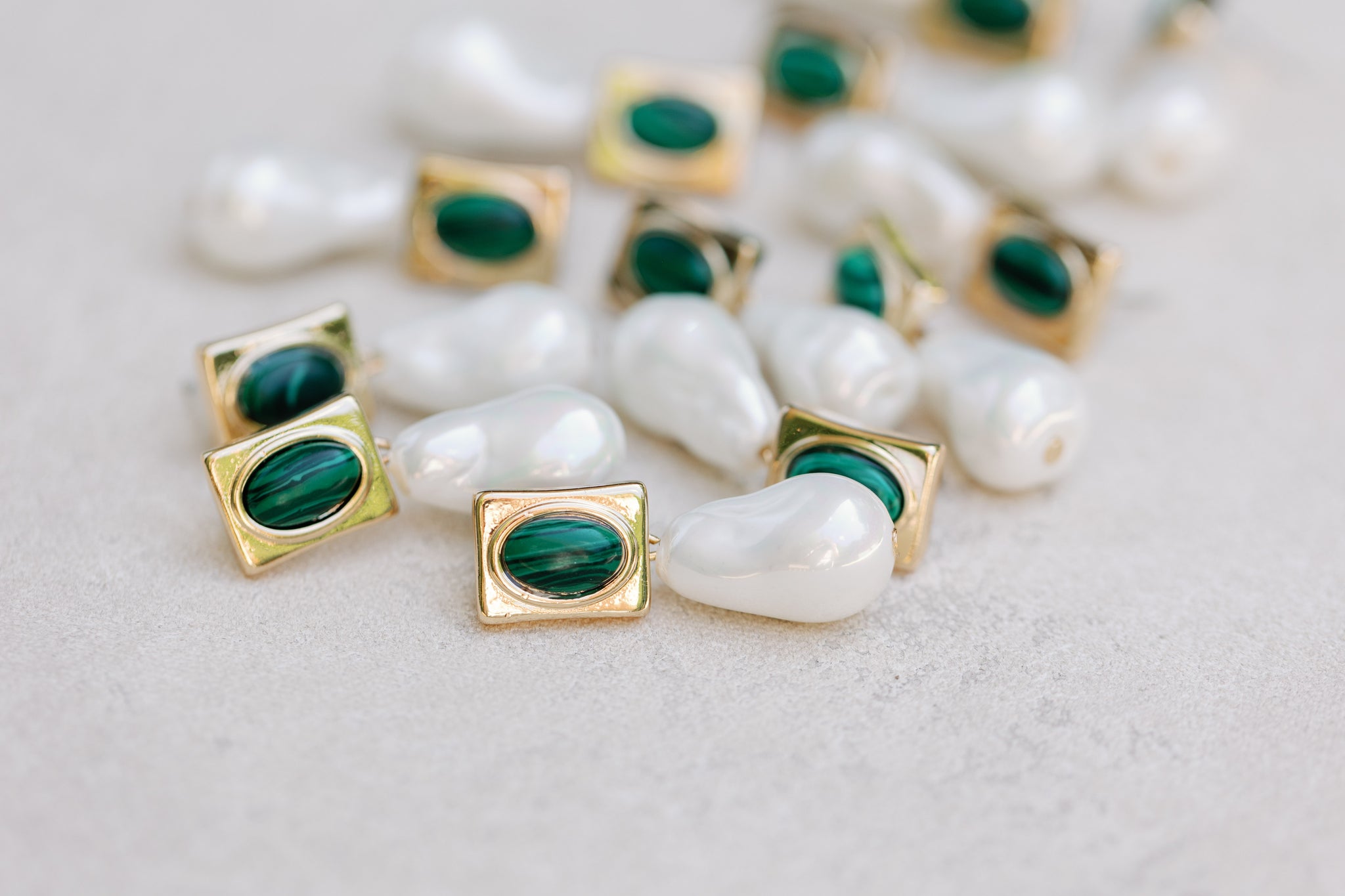 BOUCLES D'OREILLES GOYA Malachite | Petite Colette BOUCLES D'OREILLES GOYA Malachite | Petite Colette