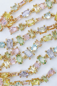 Pastel Toned Crystal Layered Duster Statement Earrings (Pre-Order)
