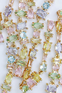 Pastel Toned Crystal Layered Duster Statement Earrings (Pre-Order)