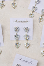 Silver Palm Diamond Drop Earrings