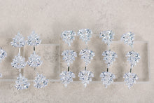 Silver Palm Diamond Drop Earrings