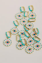 Capri Tile Enamel Charm Statement Earrings