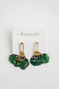 Mallard Feather Tassel Statement Earrings (Pre-Order)