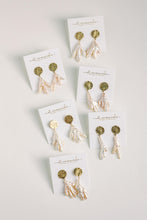 Gold Coin & Coral Vintage Statement Earrings