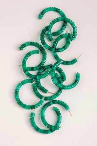 Green Beaded Candy Hoops