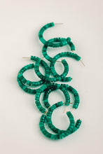 Green Beaded Candy Hoops (Pre-Order)