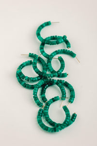 Green Beaded Candy Hoops (Pre-Order)