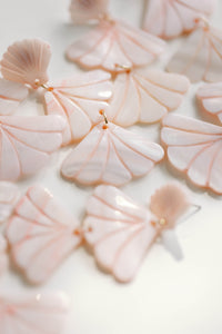Pink Mermaid Shell Statement Drop Earrings