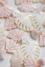 Pink Mermaid Shell Statement Drop Earrings