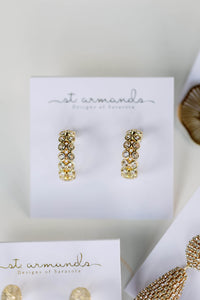 Double Diamond Chunky Gold Hoop Earrings