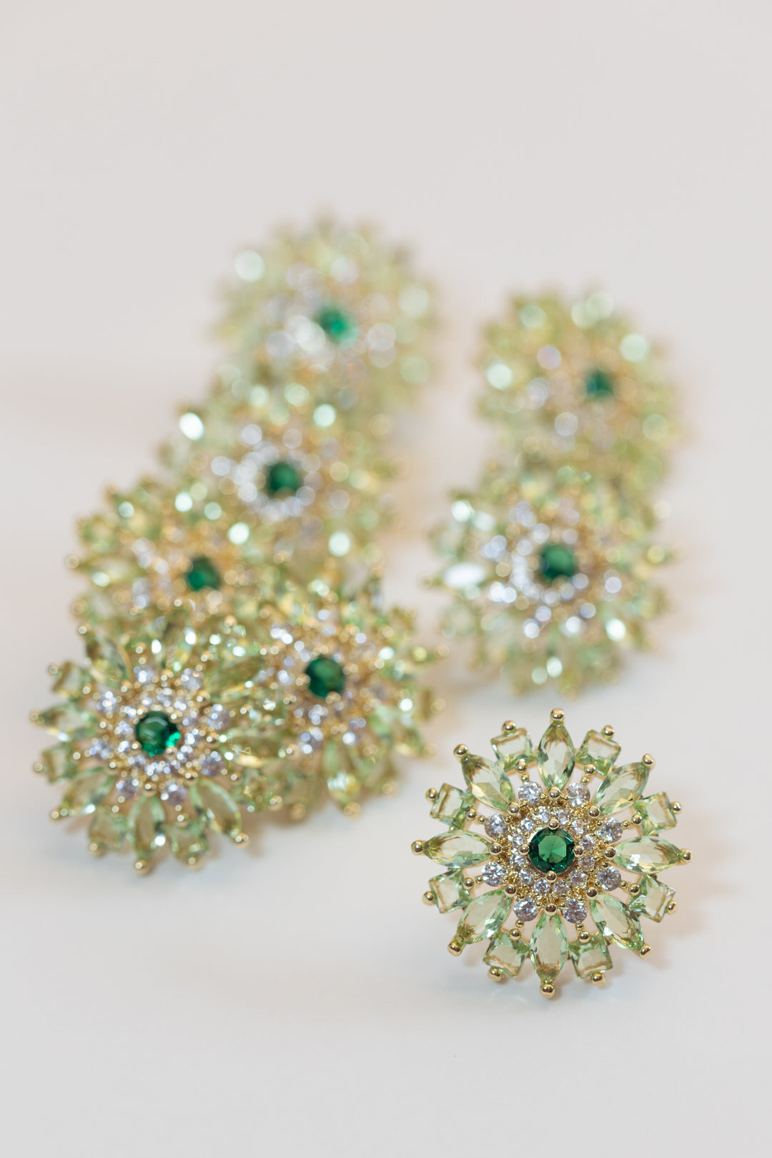 Dahlia Bloom Crystal Statement Studs