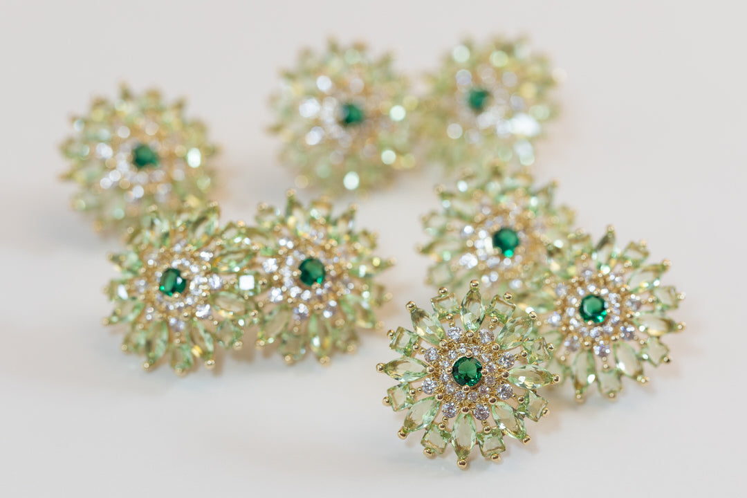 Dahlia Bloom Crystal Statement Studs