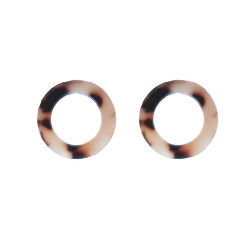 Mini Blonde Tortoise Open Circle Studs